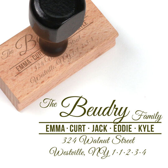 Beudry Wood Handle Rubber Stamp